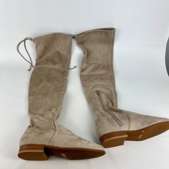 Gianni Bini Womens Fremaux Over the Knee Boots Taupe Tan Microsuede OTK size 6 - Picture 4 of 13